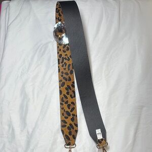 Leopard Print Strap with Black Leather